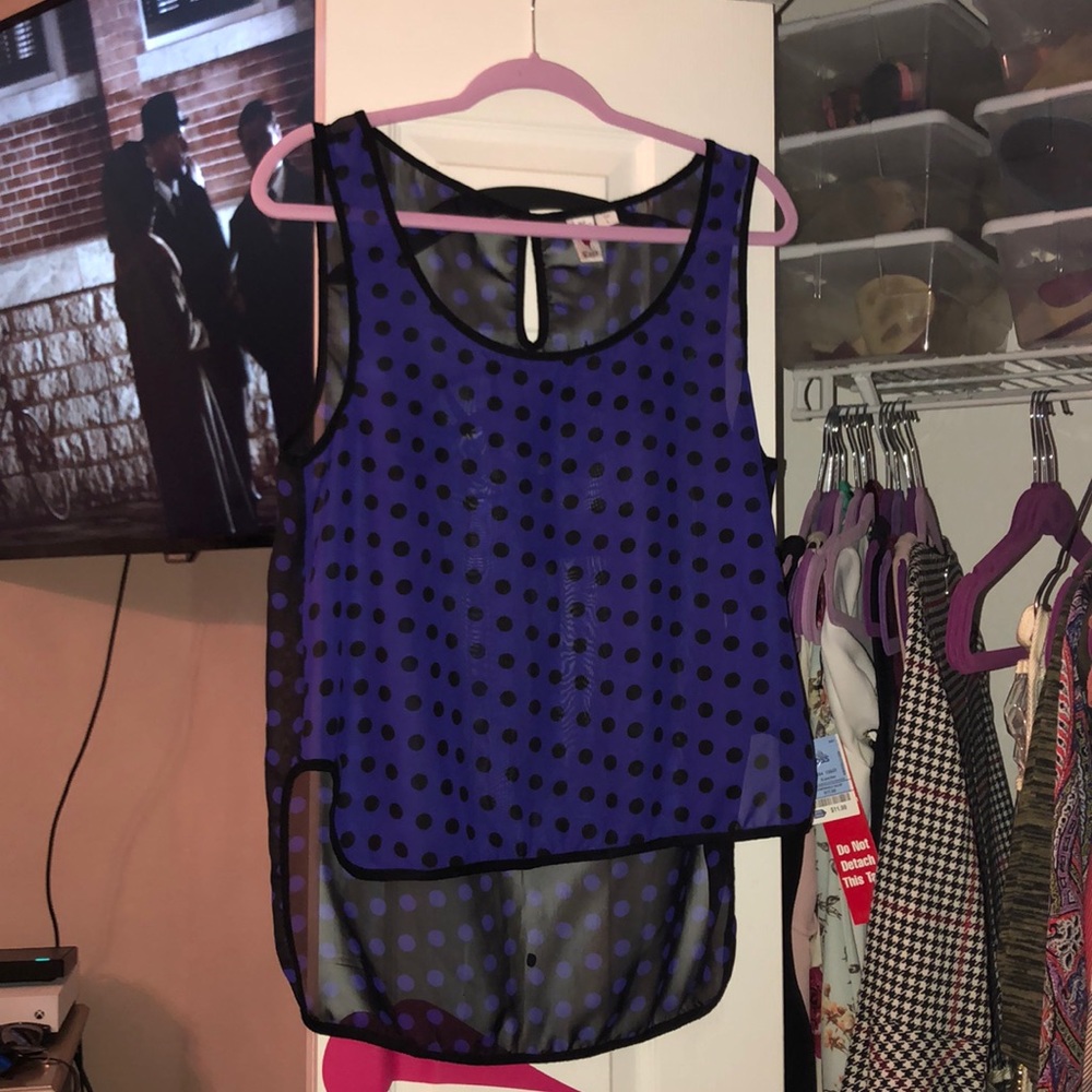 Sheer polka dot blouse